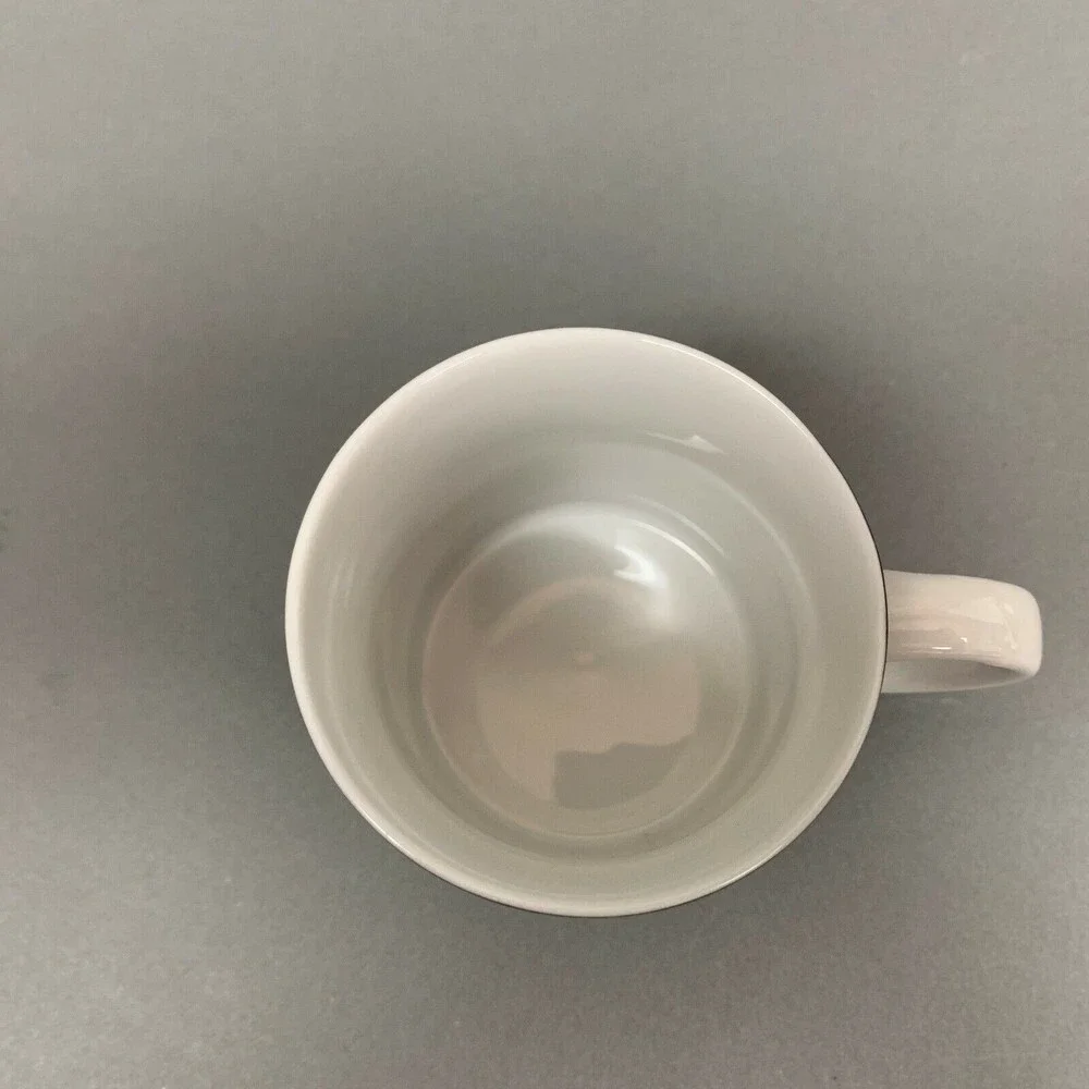 Exclusively Pier 1 One White Black Coffee Cup Mug‎ Symbols Signs